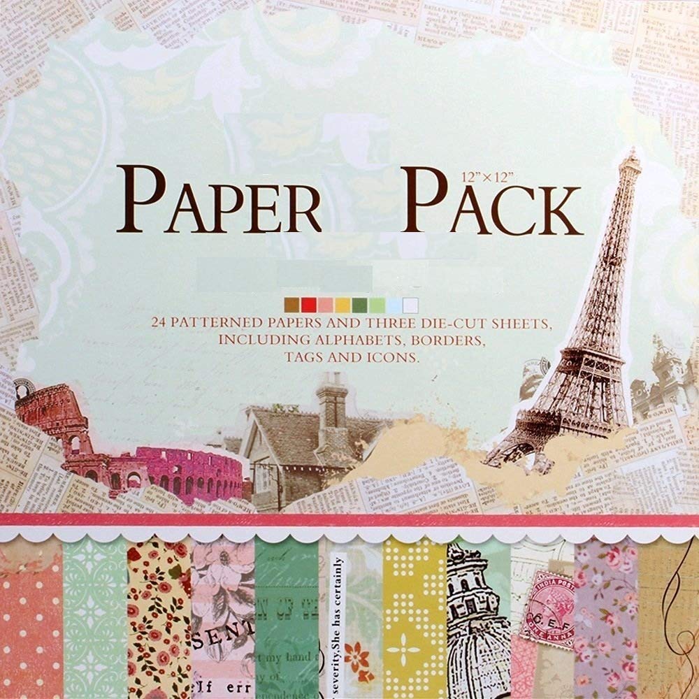 Paper Pack for Art & Craft 12 X 12 Inch - Eiffel Tower