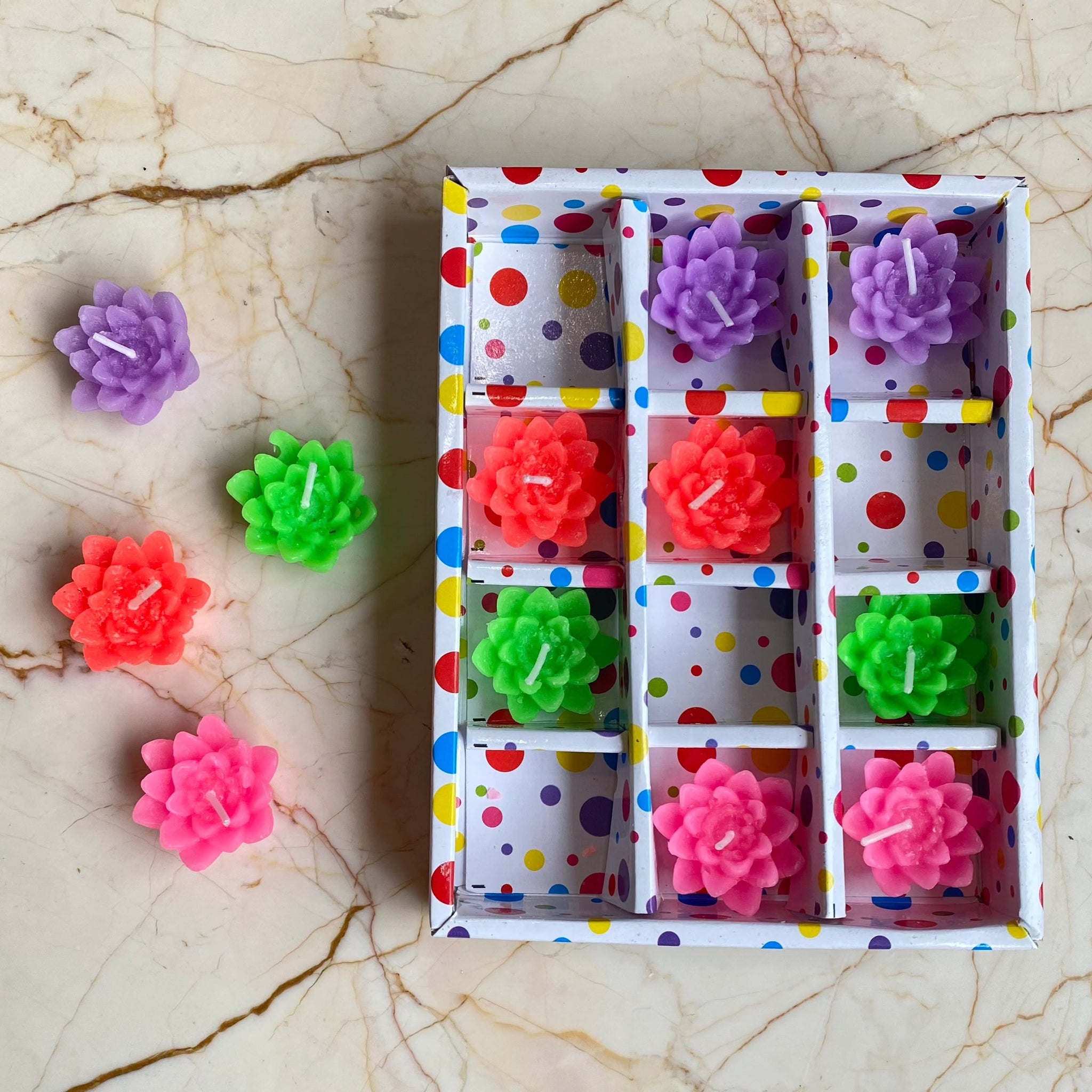 Floral Tea light wax candles - B