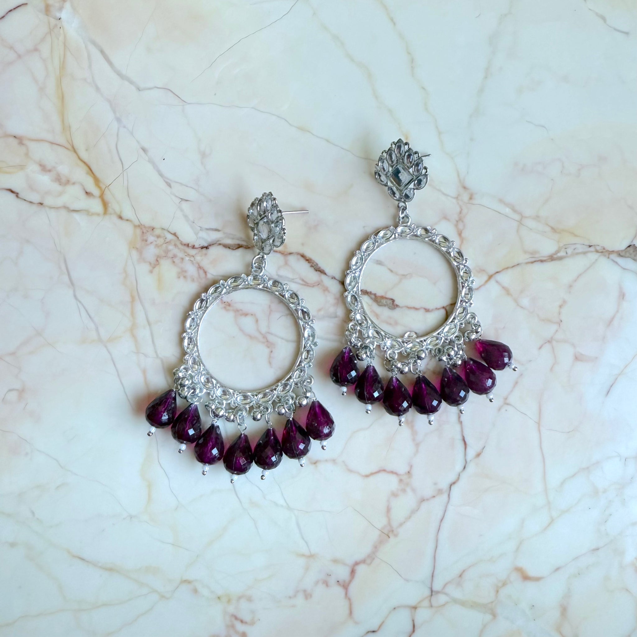 Designer Hoop Earring / Jhumka Bezel