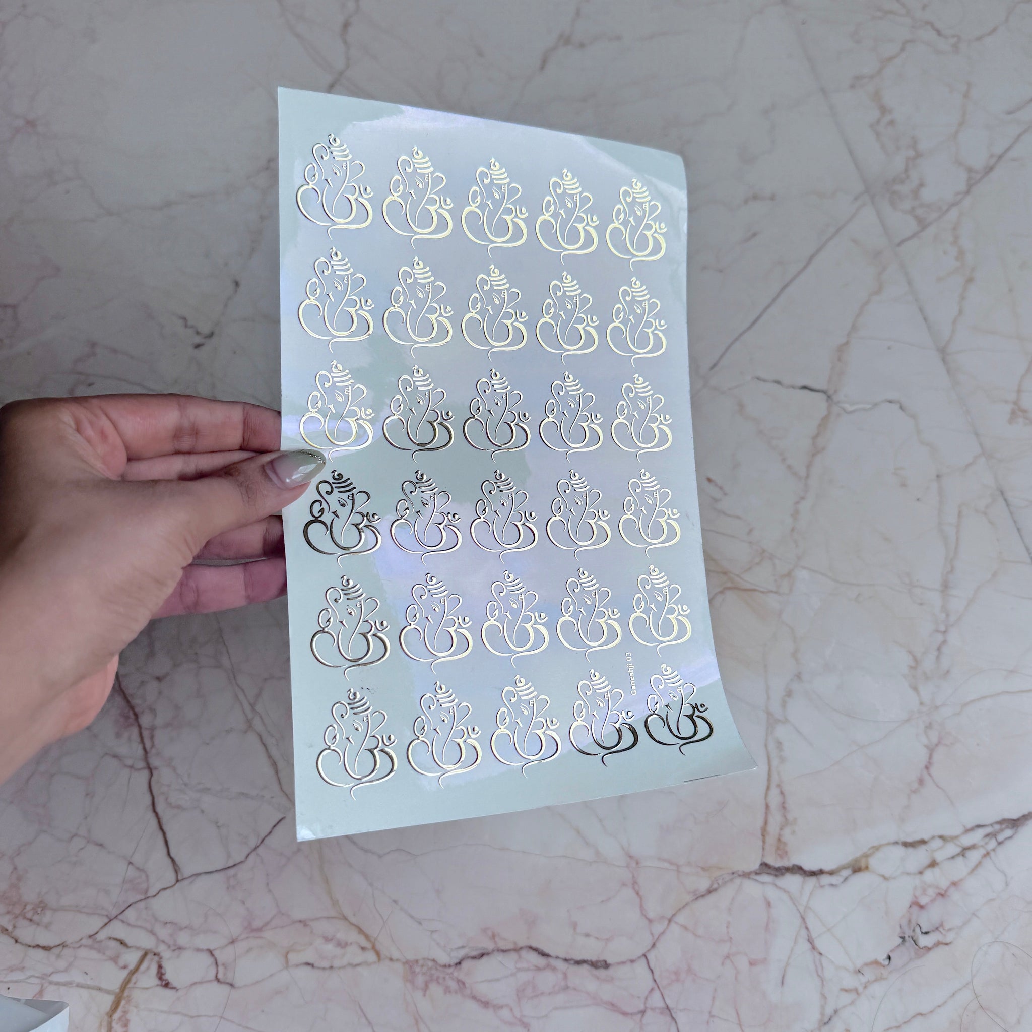 Ganesh ji Embossed Sticker Sheet