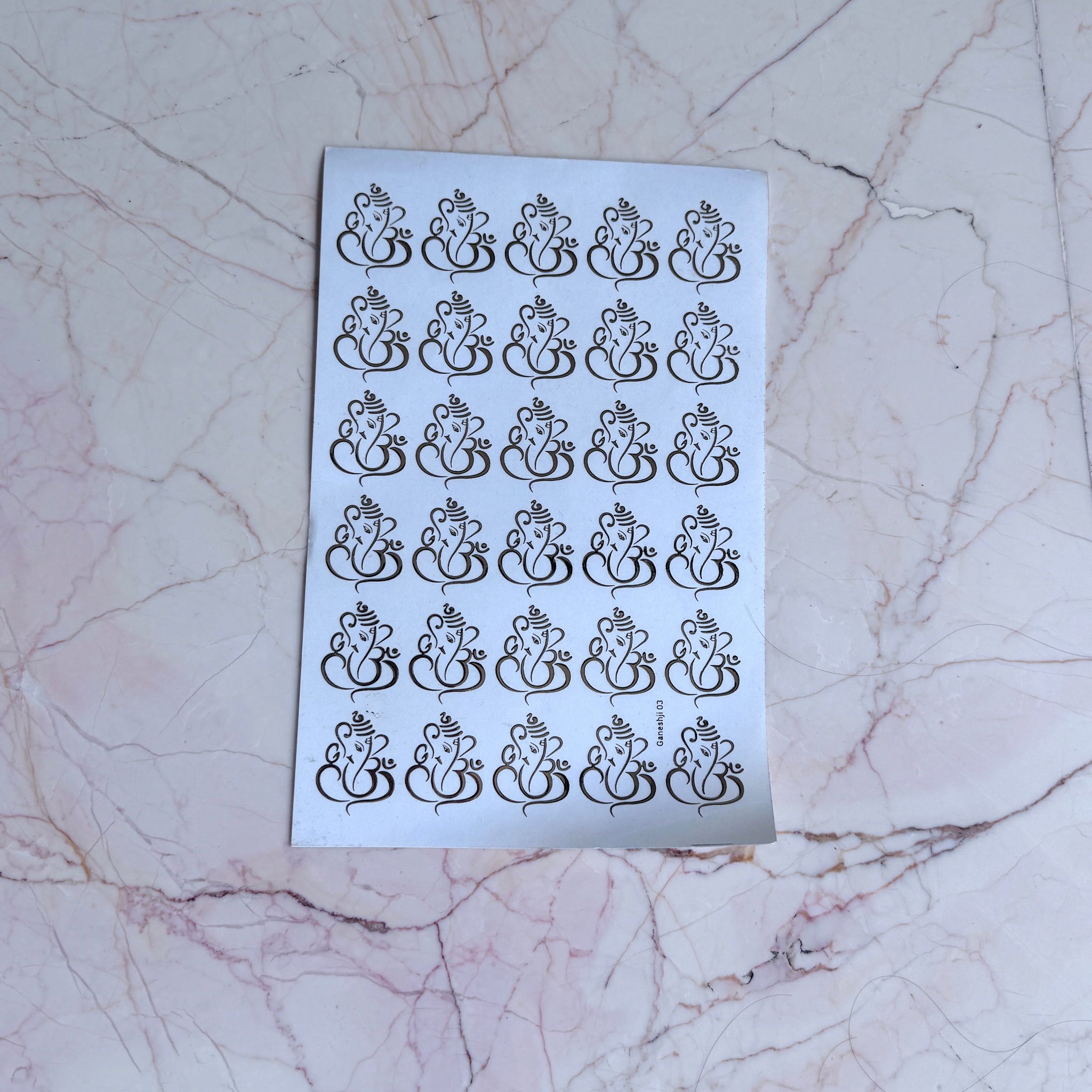 Ganesh ji Embossed Sticker Sheet
