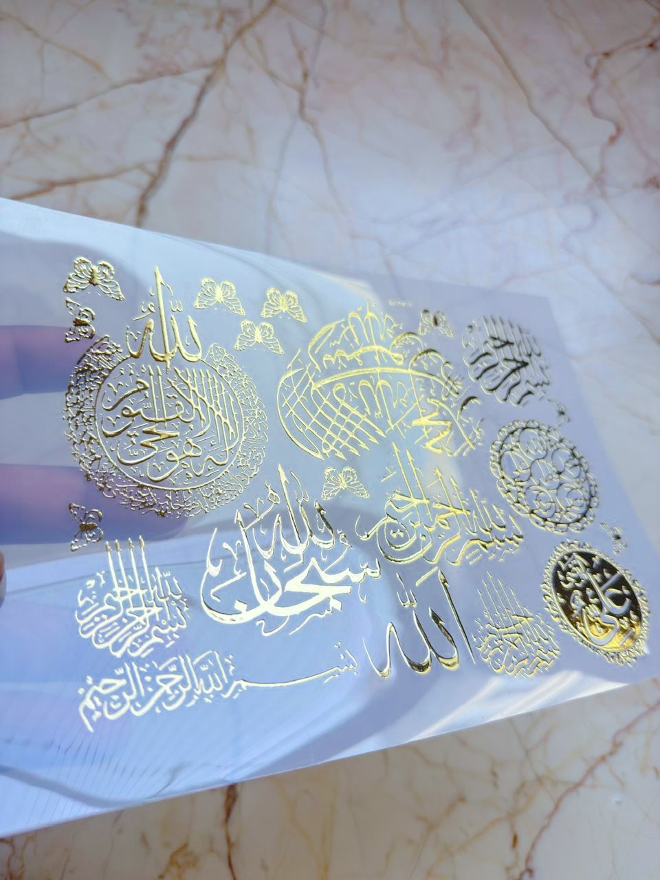 Metallic insert sticker sheet - Arabic A