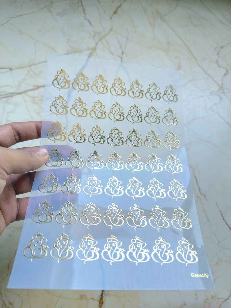 Metallic insert sticker sheet - Ganeshji