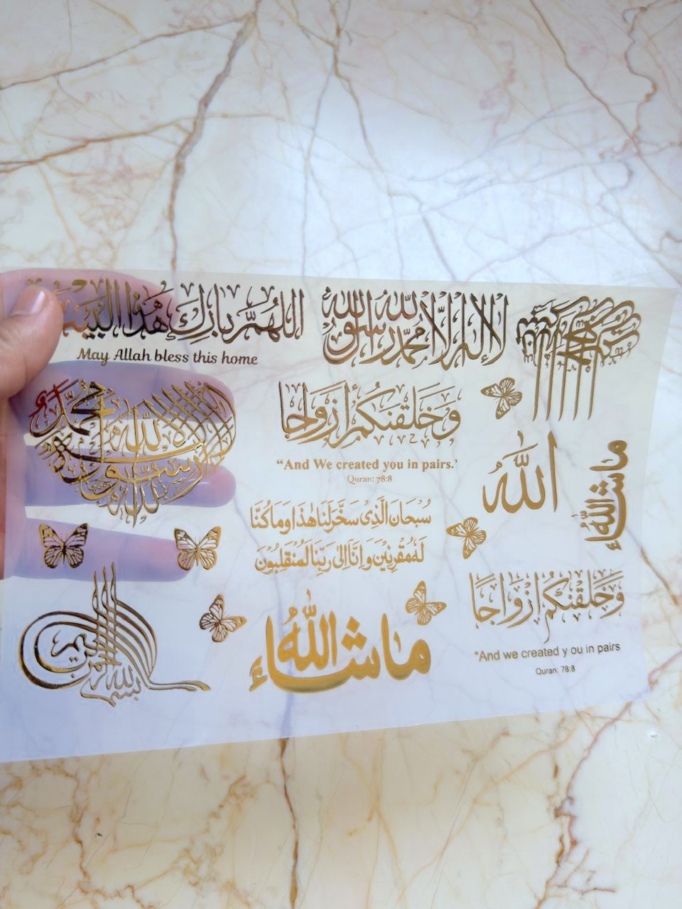 Metallic insert sticker sheet - Arabic C