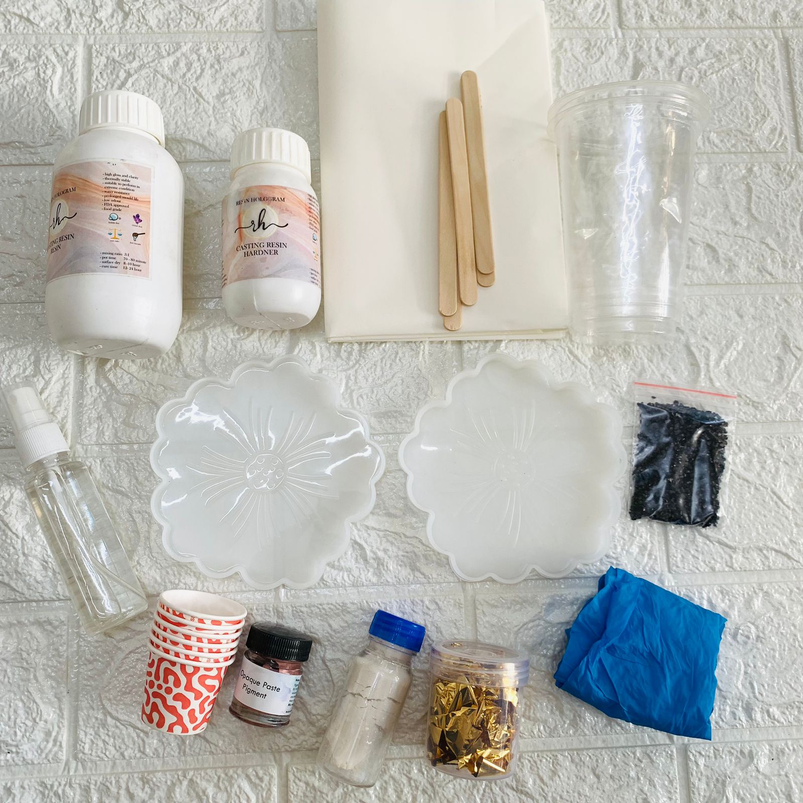 DIY Engraved Flower Resin Coaster Kit