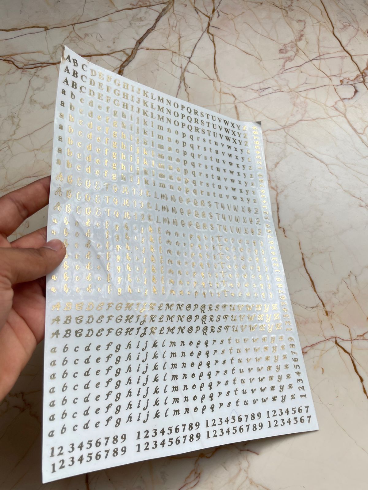 A4 Small Alphabet Metallic Sticker Sheet