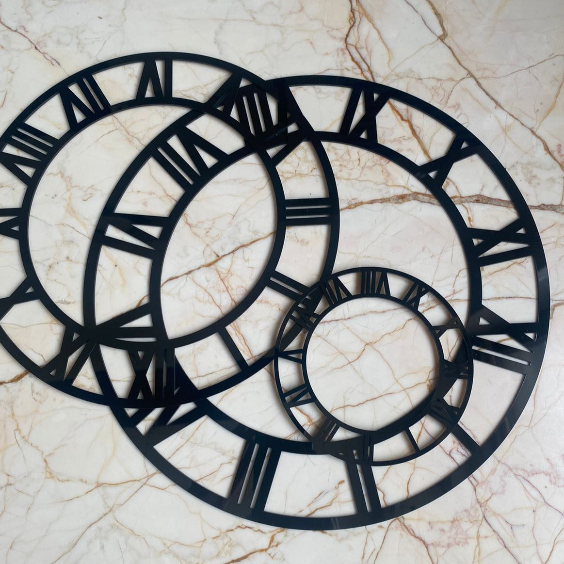 Metal Clock Rings Black Roman Clock Number Ring
