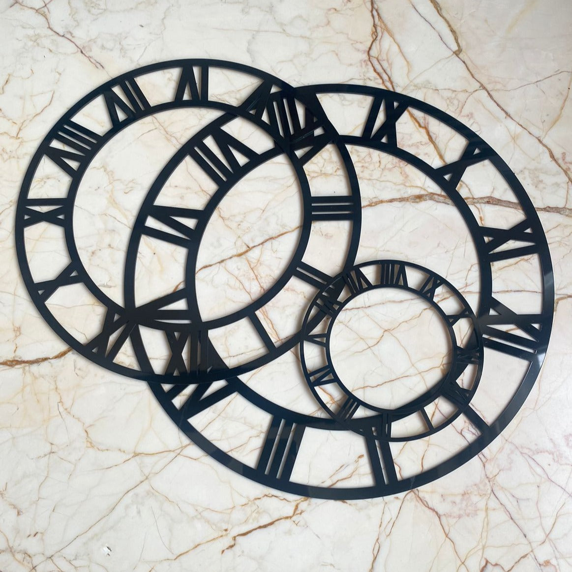 Decimal Clock Rings Black Roman Clock Number Ring
