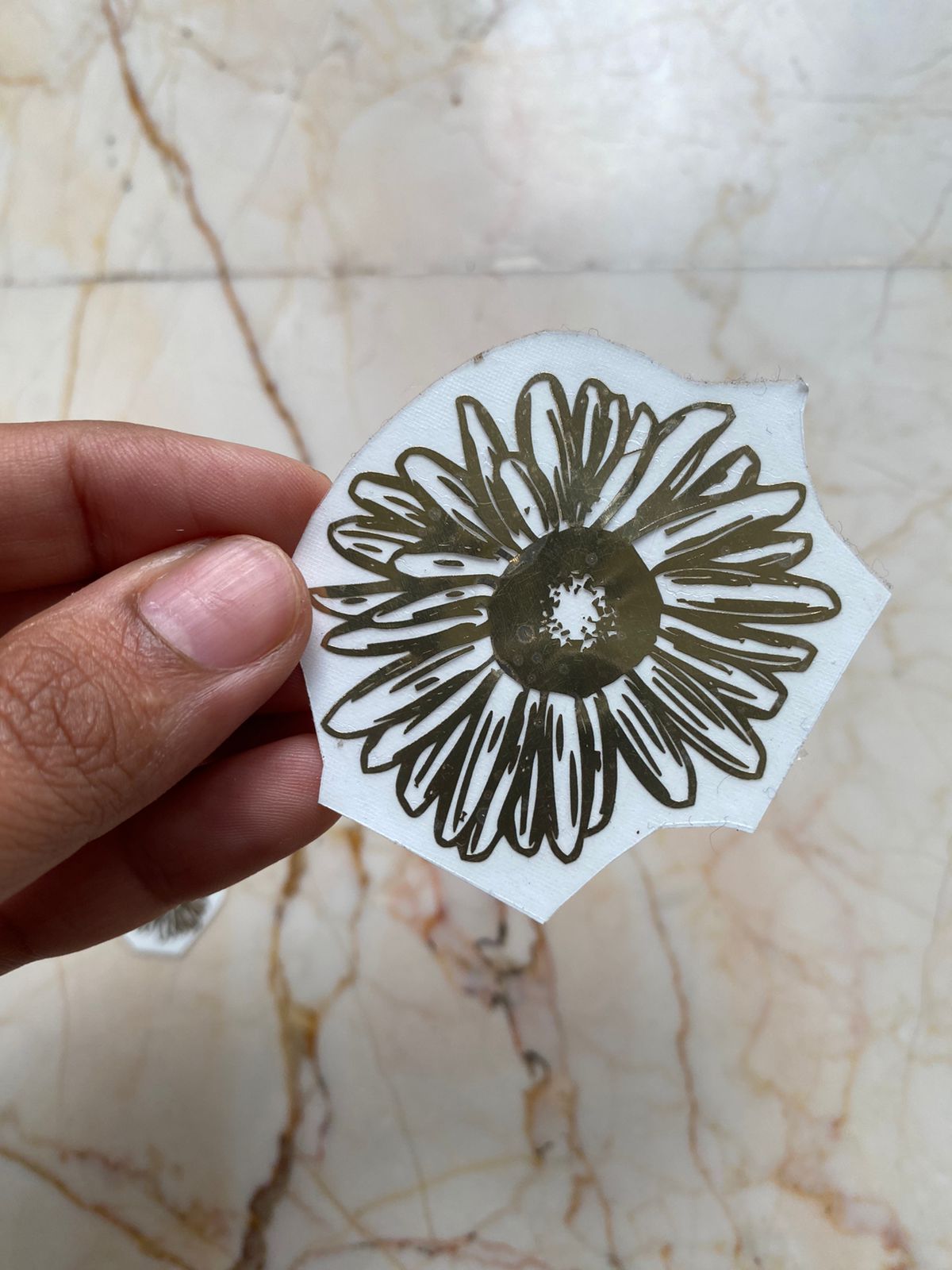 Silver Flower Sticker Sunflower Metallic Sticker