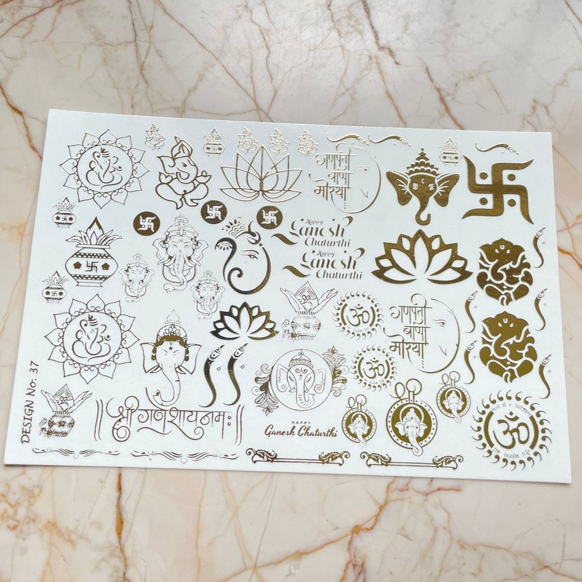 A5 Diwali Embossed Sticker Sheet - D37