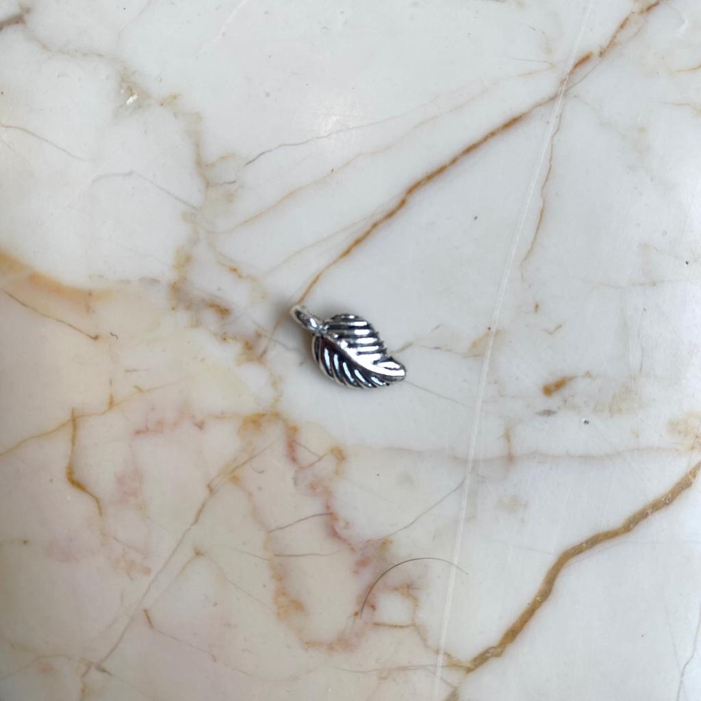 Silver Metal Charm - Leaf