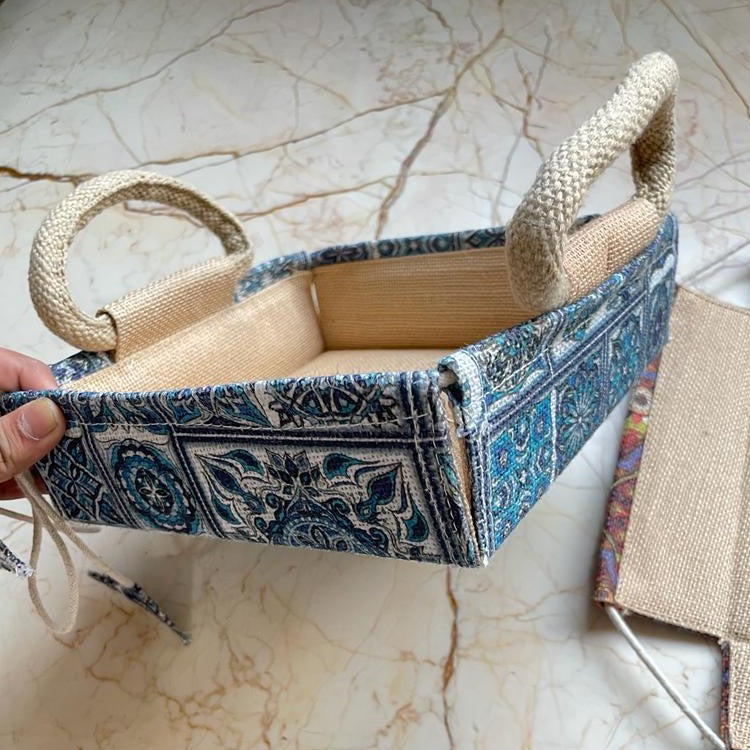Foldable Hamper Tray - blue