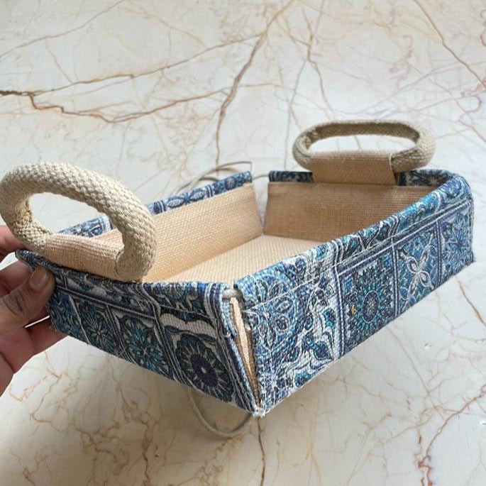 Foldable Hamper Tray - blue