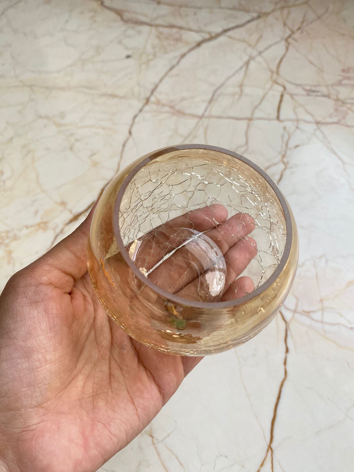 Glass Tea light holder with lotus stand
