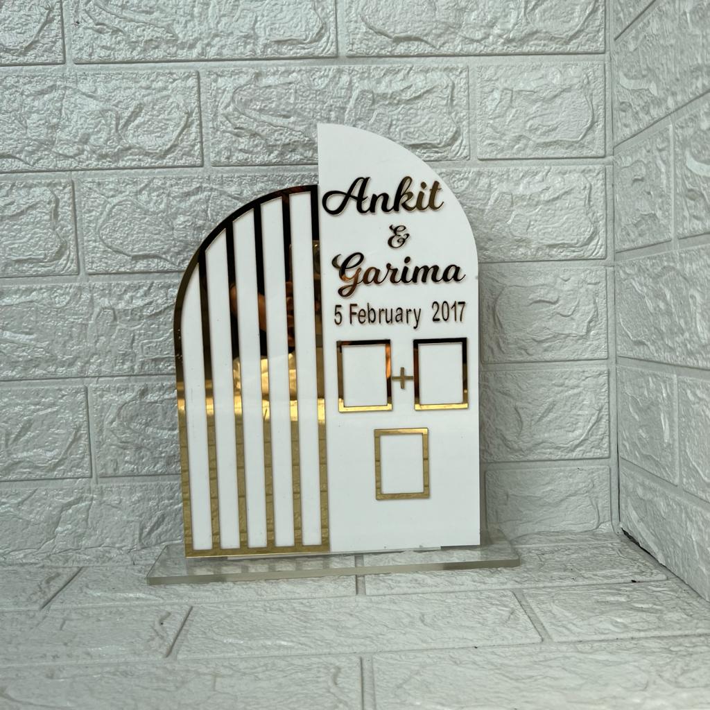 Designer Couple Finger Print Acrylic Frame with Stand