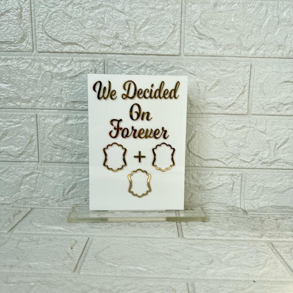 Small Couple Finger Print Acrylic Frame with Stand