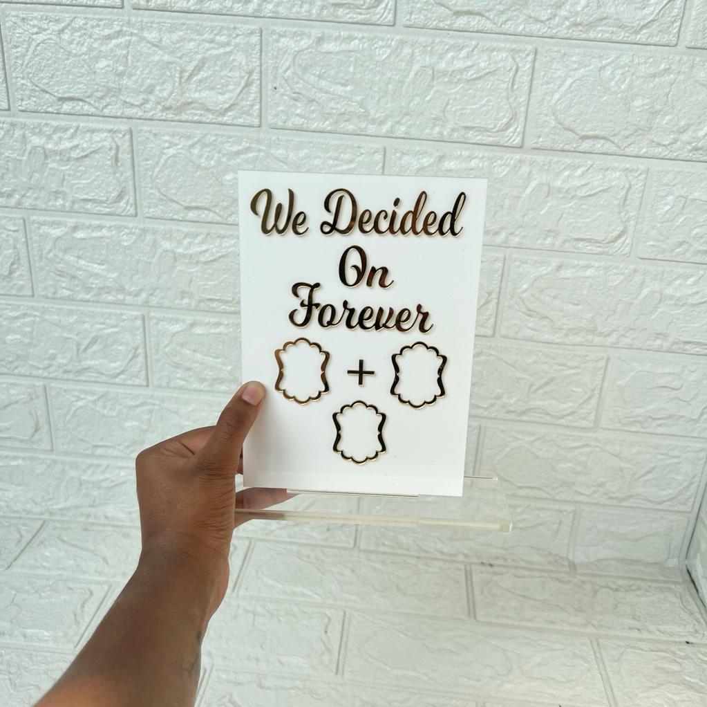 Small Couple Finger Print Acrylic Frame with Stand