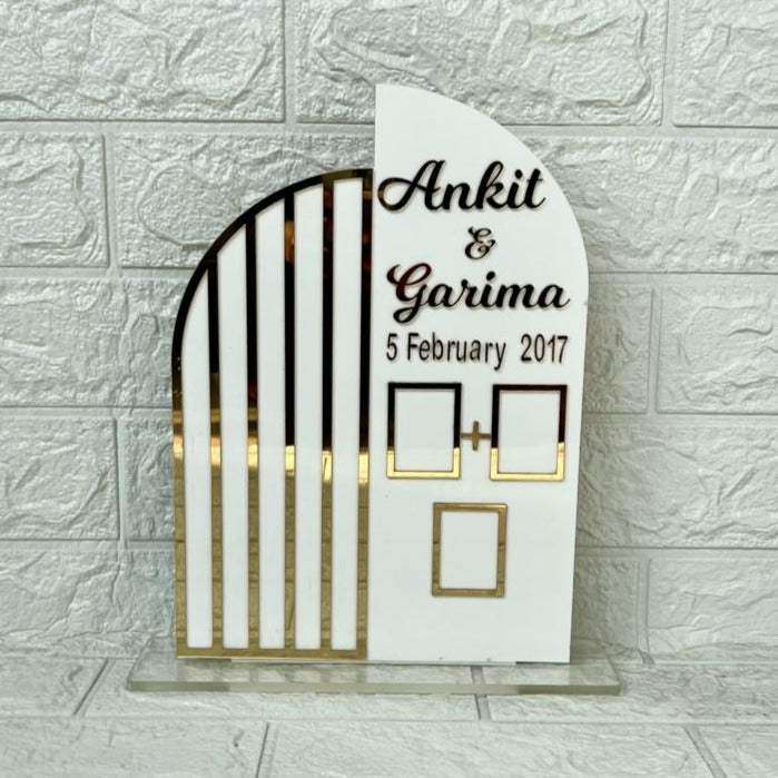 Designer Couple Finger Print Acrylic Frame with Stand