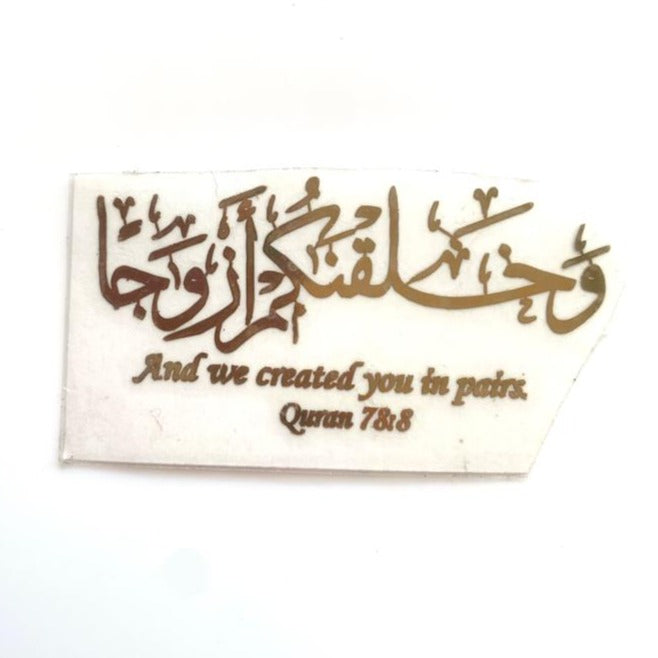 And we created you in pairs Metallic sticker