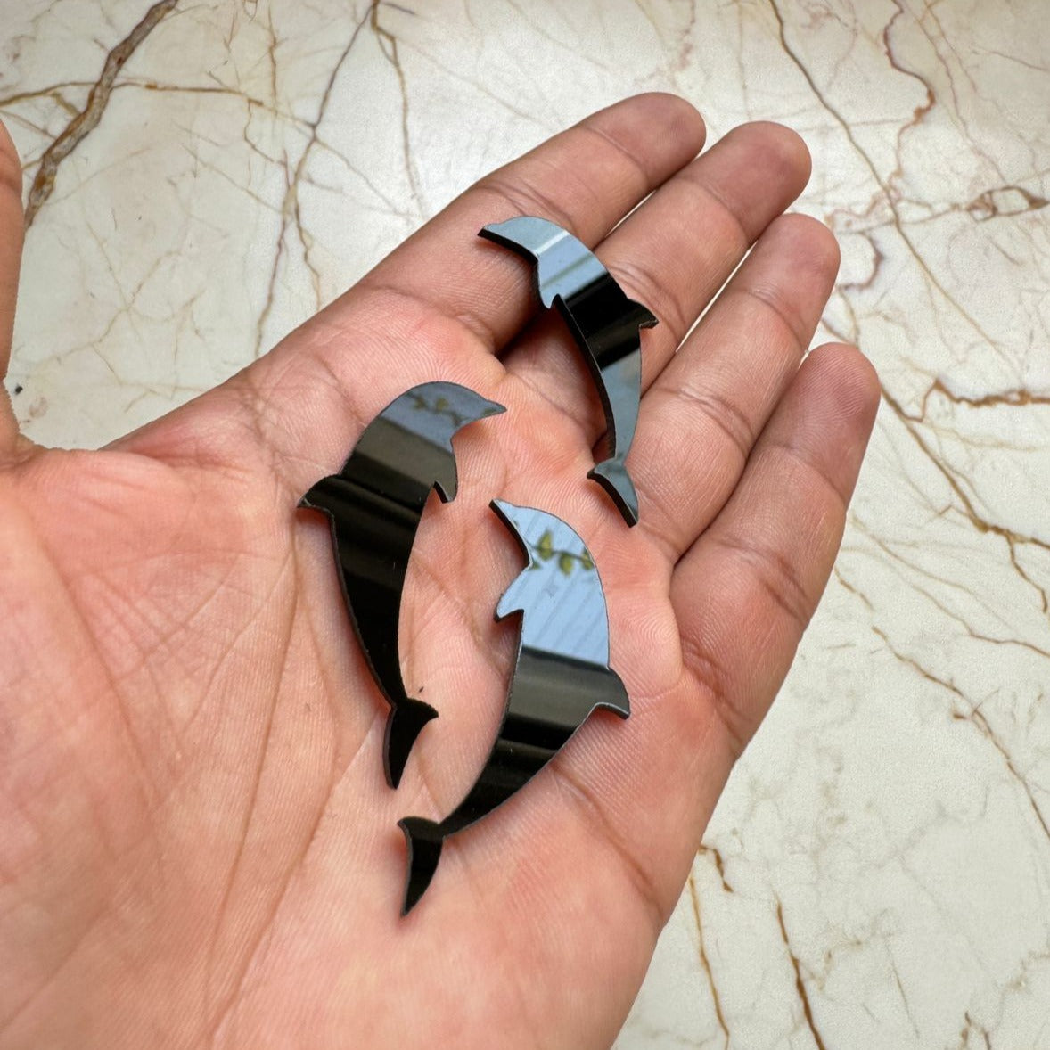 Black Acrylic Dolphin (Pack of 5)