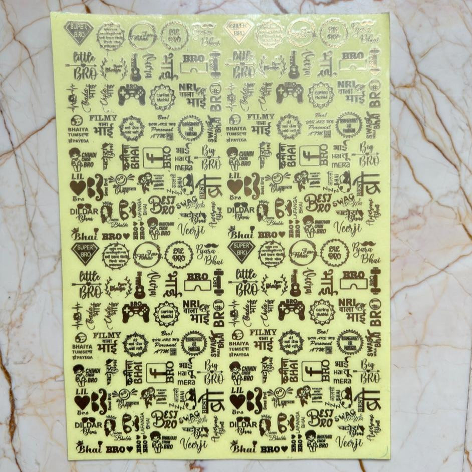 Rakhi Metallic Sticker sheet E