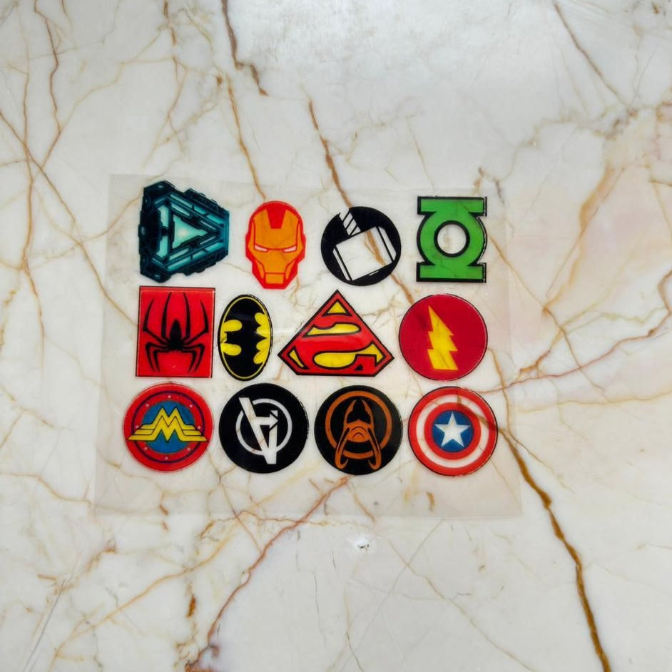 A7 Superhero Logo Insert Sheet