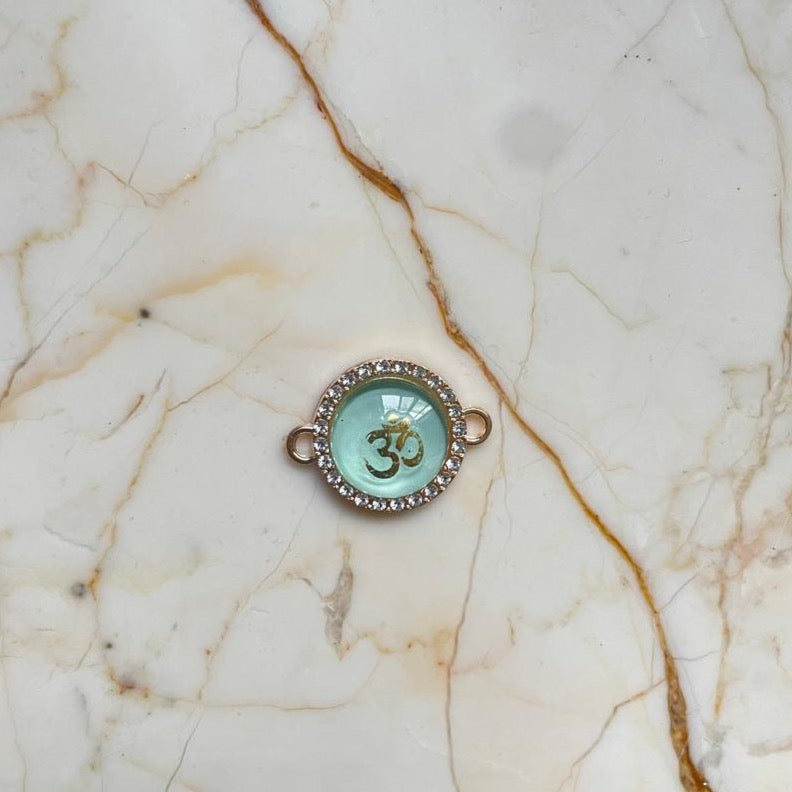 3D Studded Om Charm with dual Connector