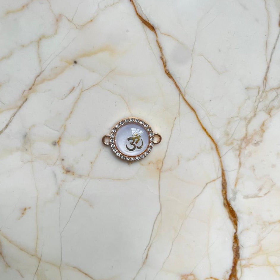 3D Studded Om Charm with dual Connector