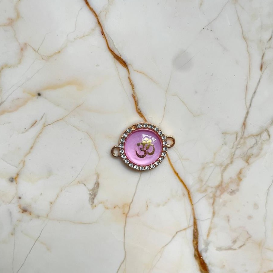 3D Studded Om Charm with dual Connector