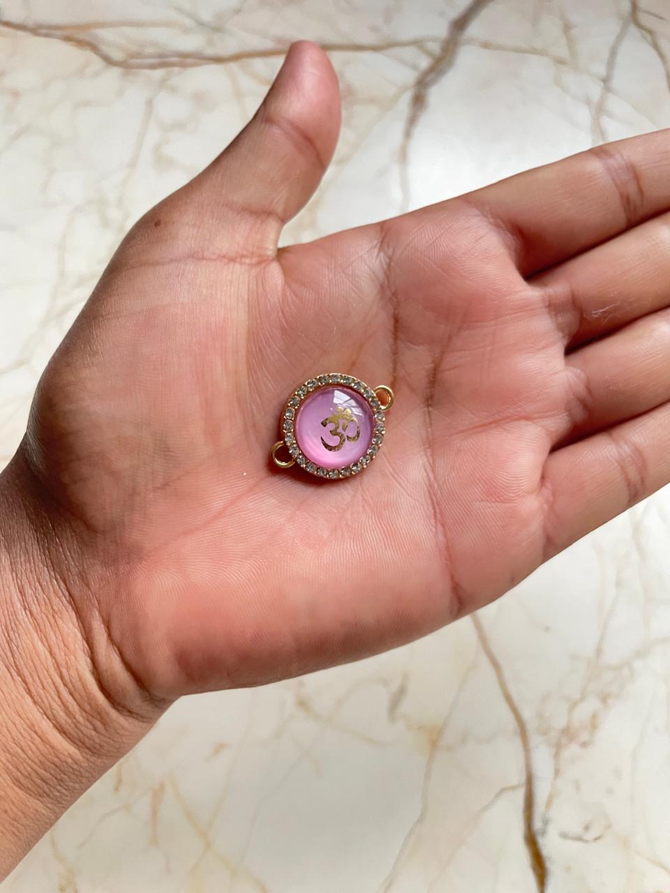 3D Studded Om Charm with dual Connector