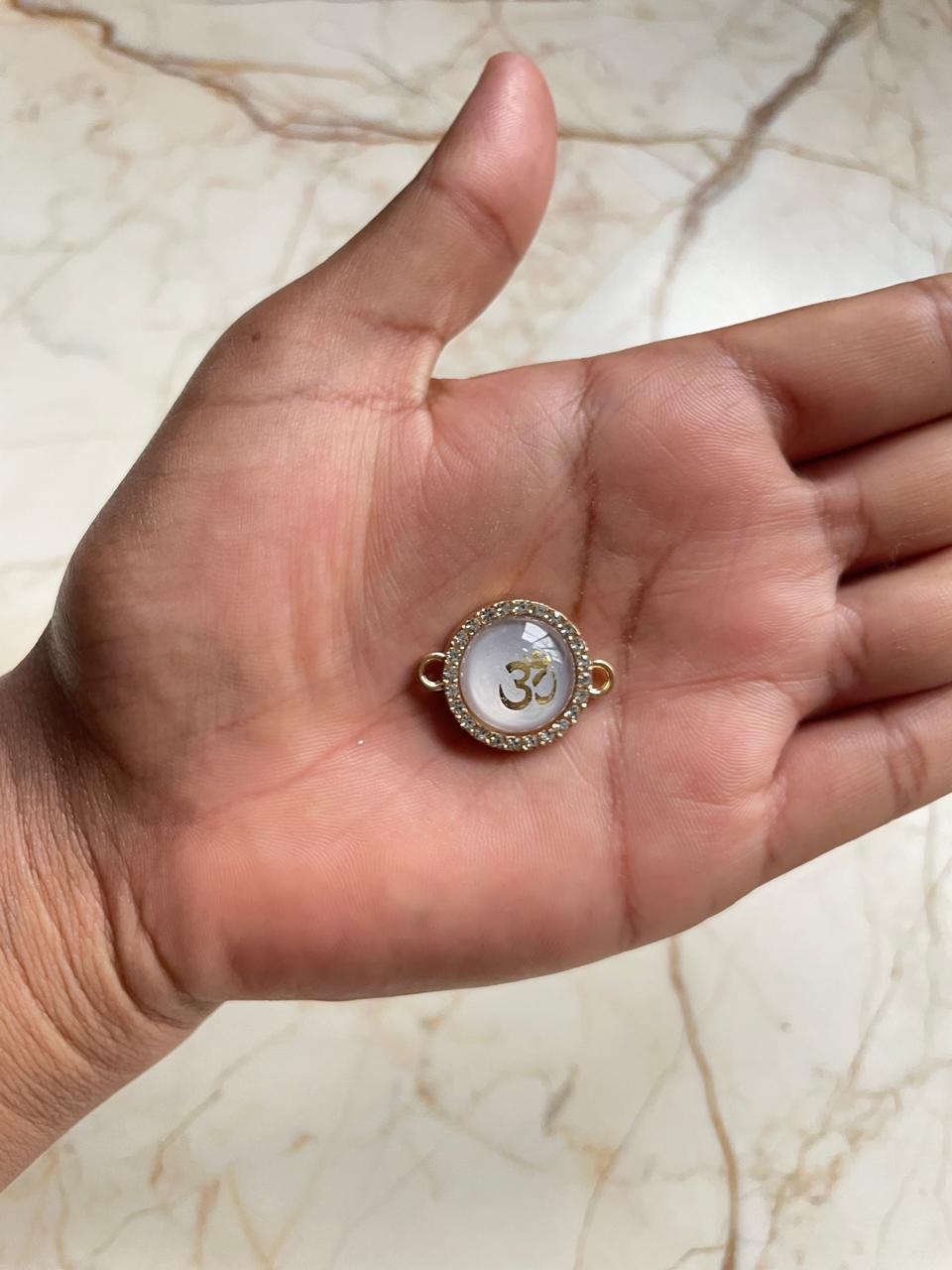 3D Studded Om Charm with dual Connector