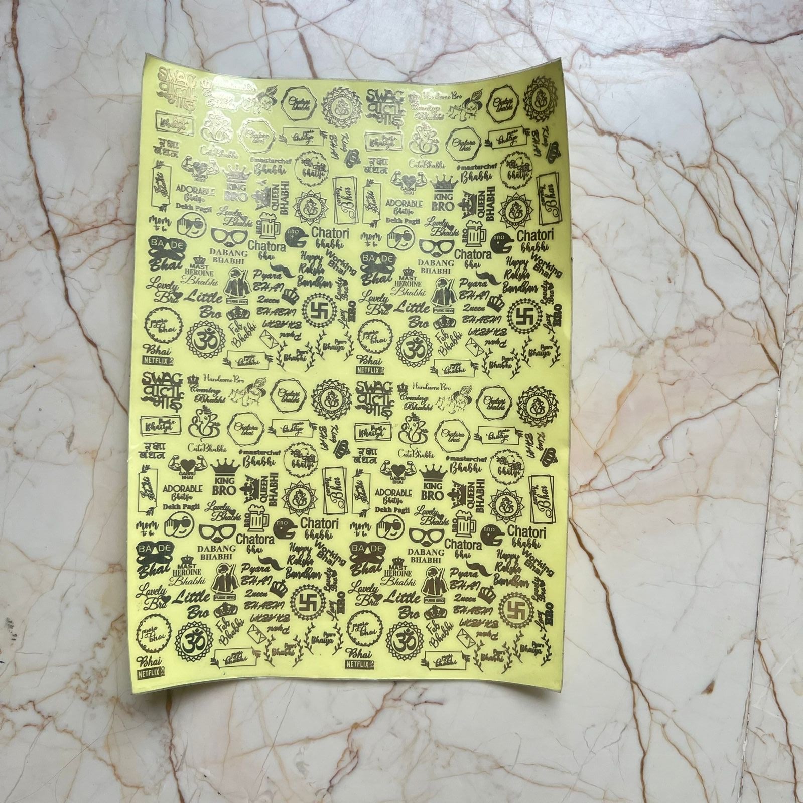 A4 Rakhi Metallic Sticker Sheet