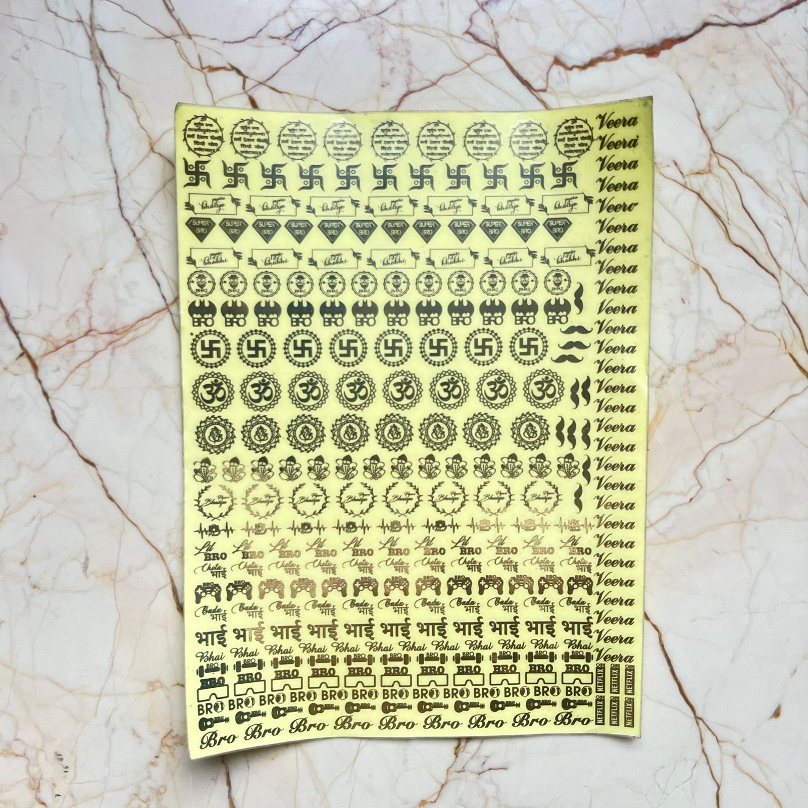 A4 Rakhi Metallic Sticker Sheet