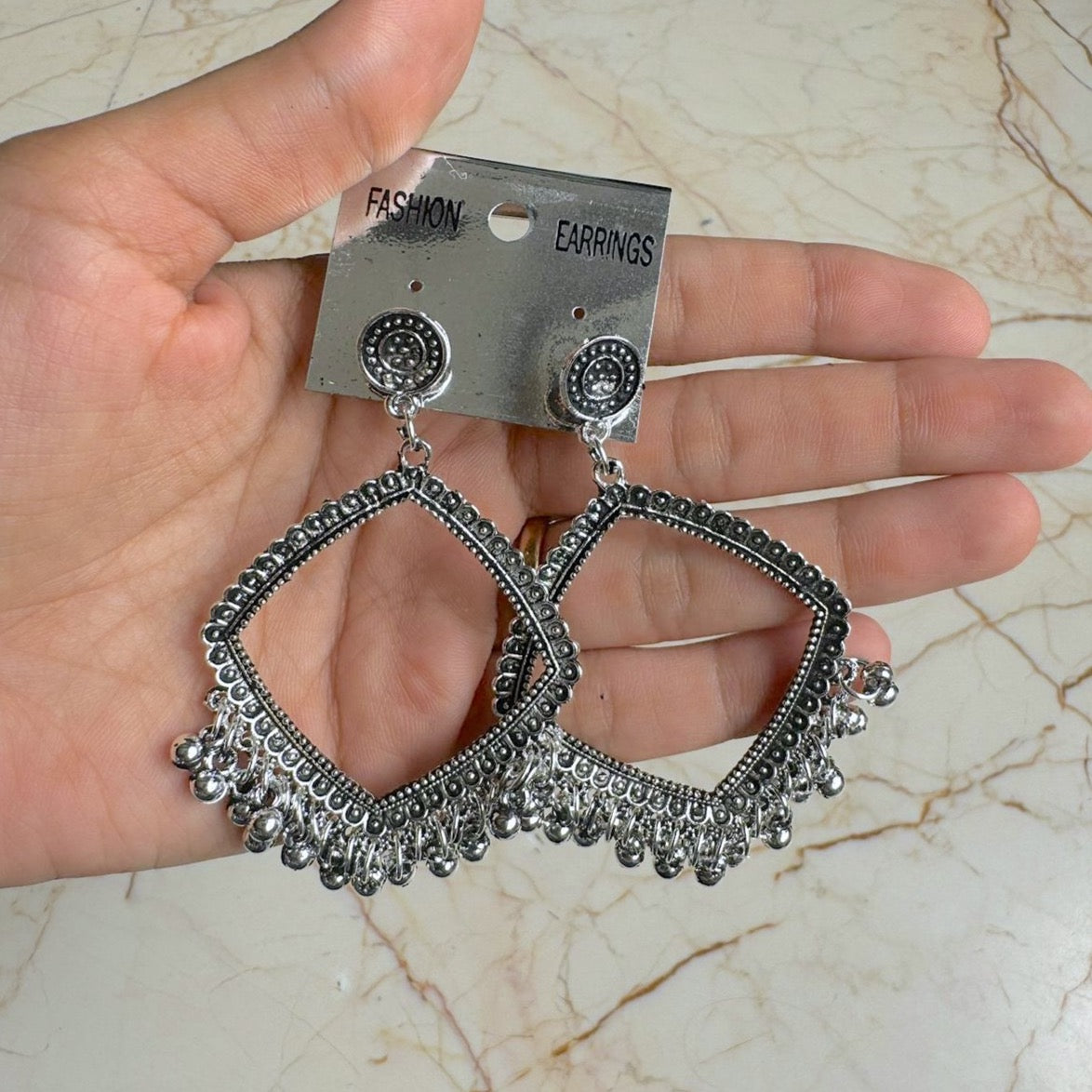 Silver Jhumka Bezel