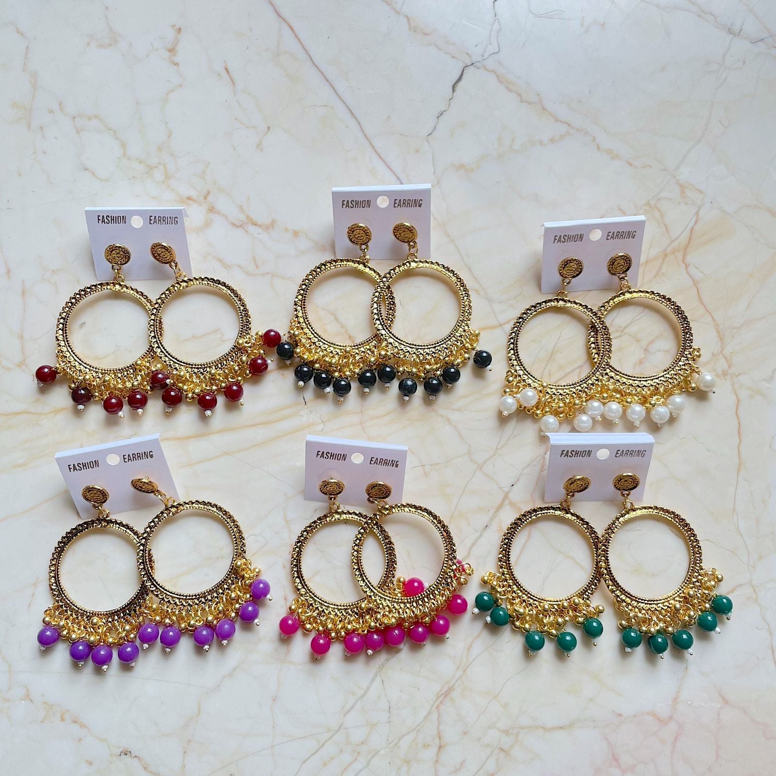 Big Hoop Earring / Jhumka Bezel