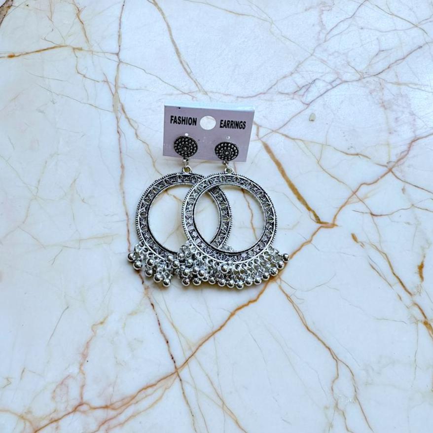 Silver Earring Bezel -  Hoop (A)