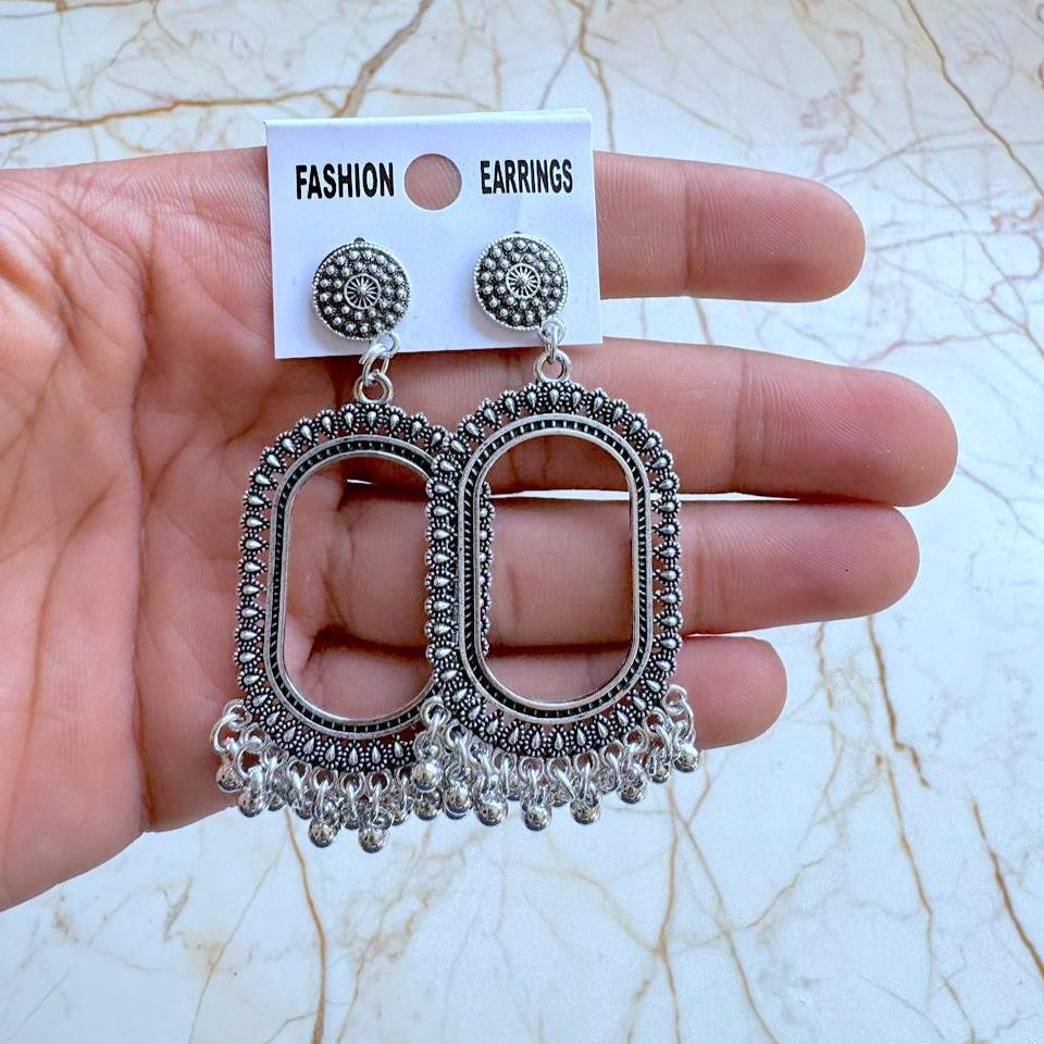 Silver Earring Bezel - Oval (A)