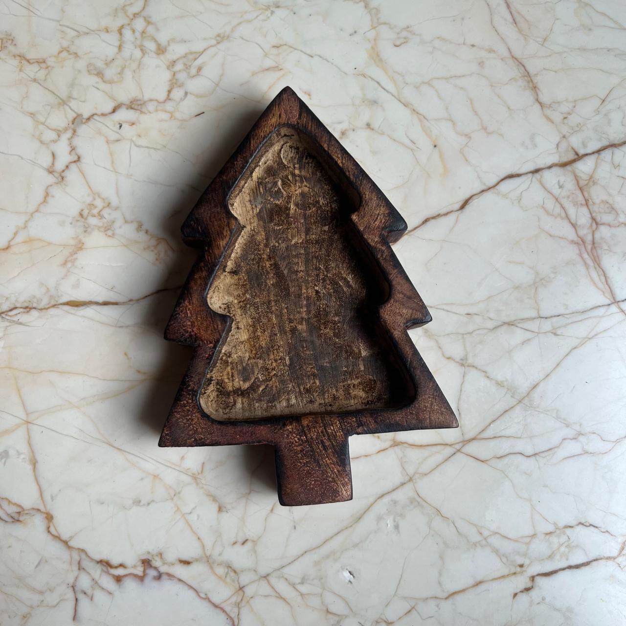 Wooden Bowl for Candles - Christmas Tree