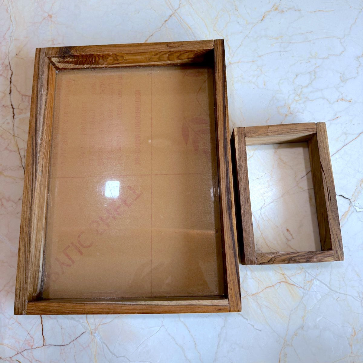 Wooden Floating Dual Frame for Floral Preservation