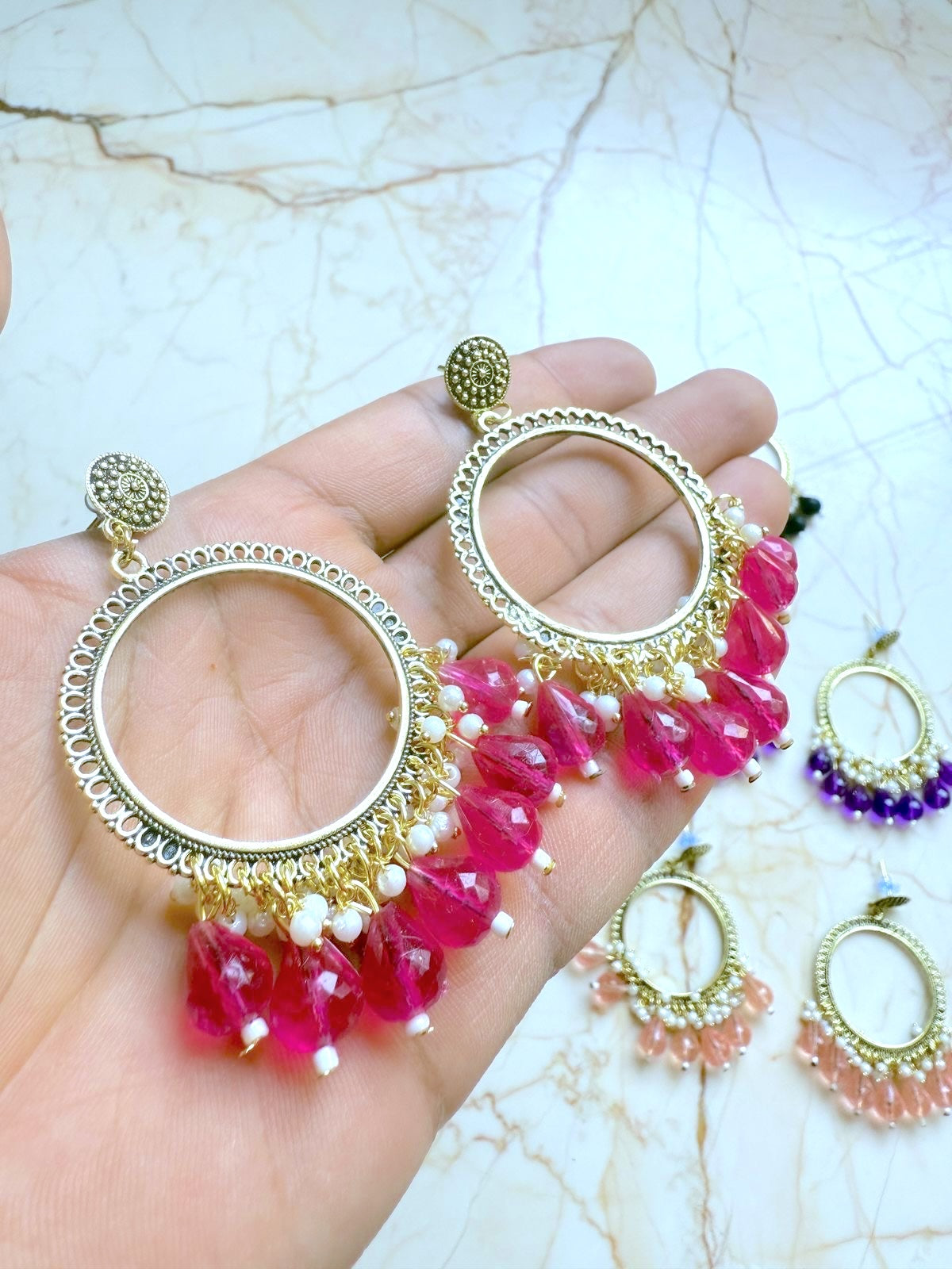 earring / Jhumka bezel diamond cut