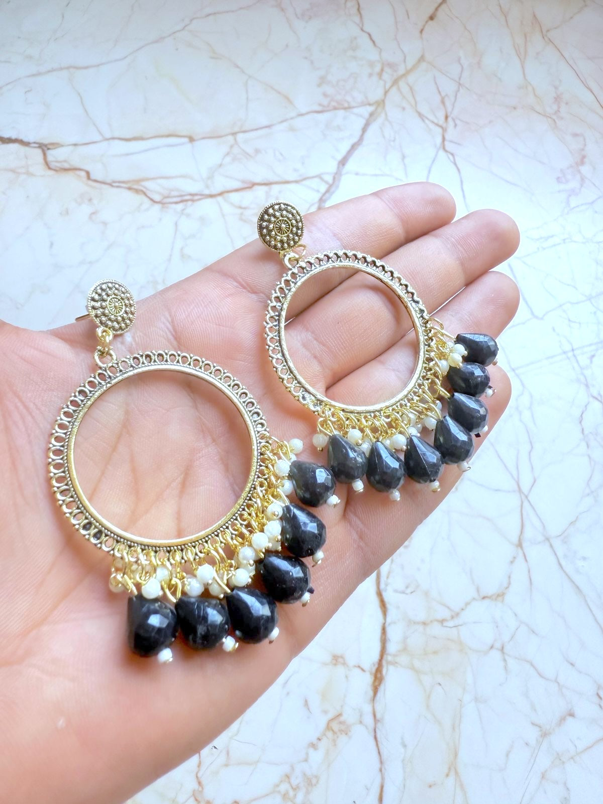 earring / Jhumka bezel diamond cut