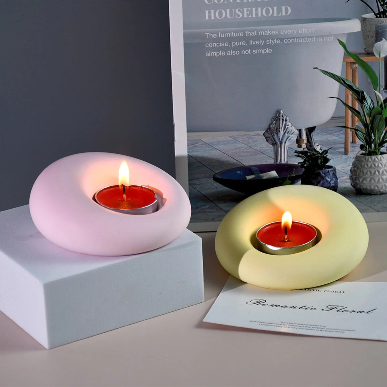 Uneven T-Light Holder Mould - Round