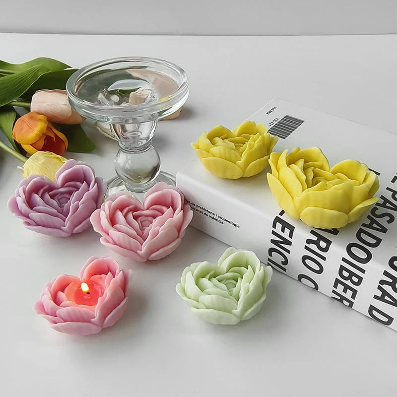 Big 3D Flower Heart Candle