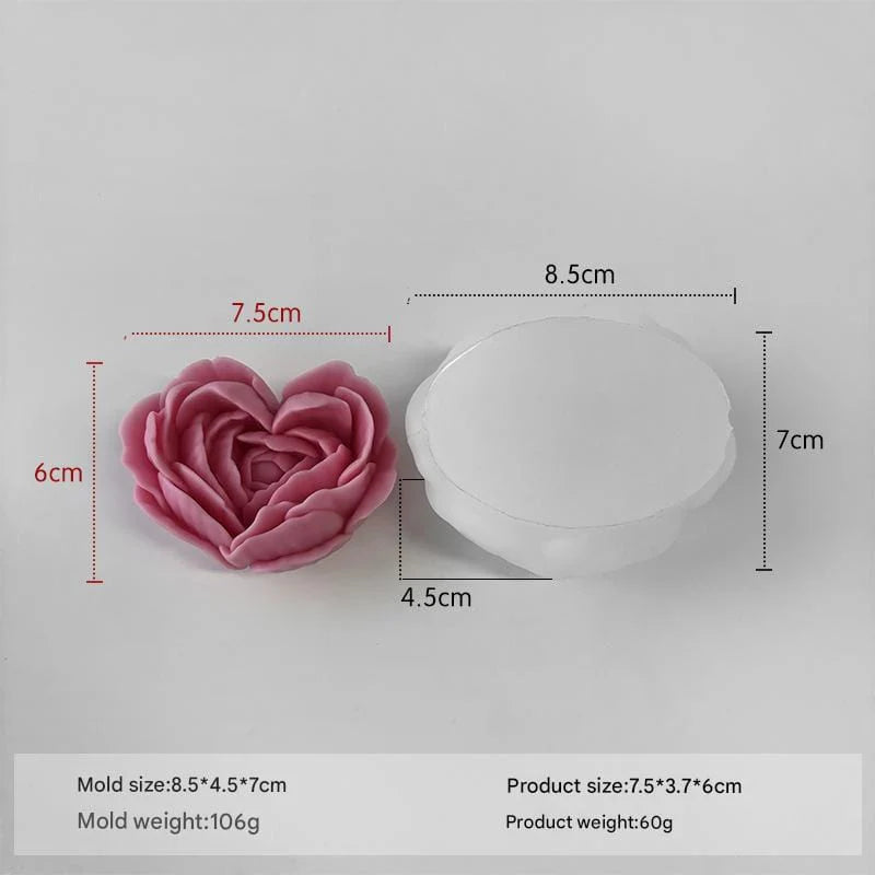 Big 3D Flower Heart Candle