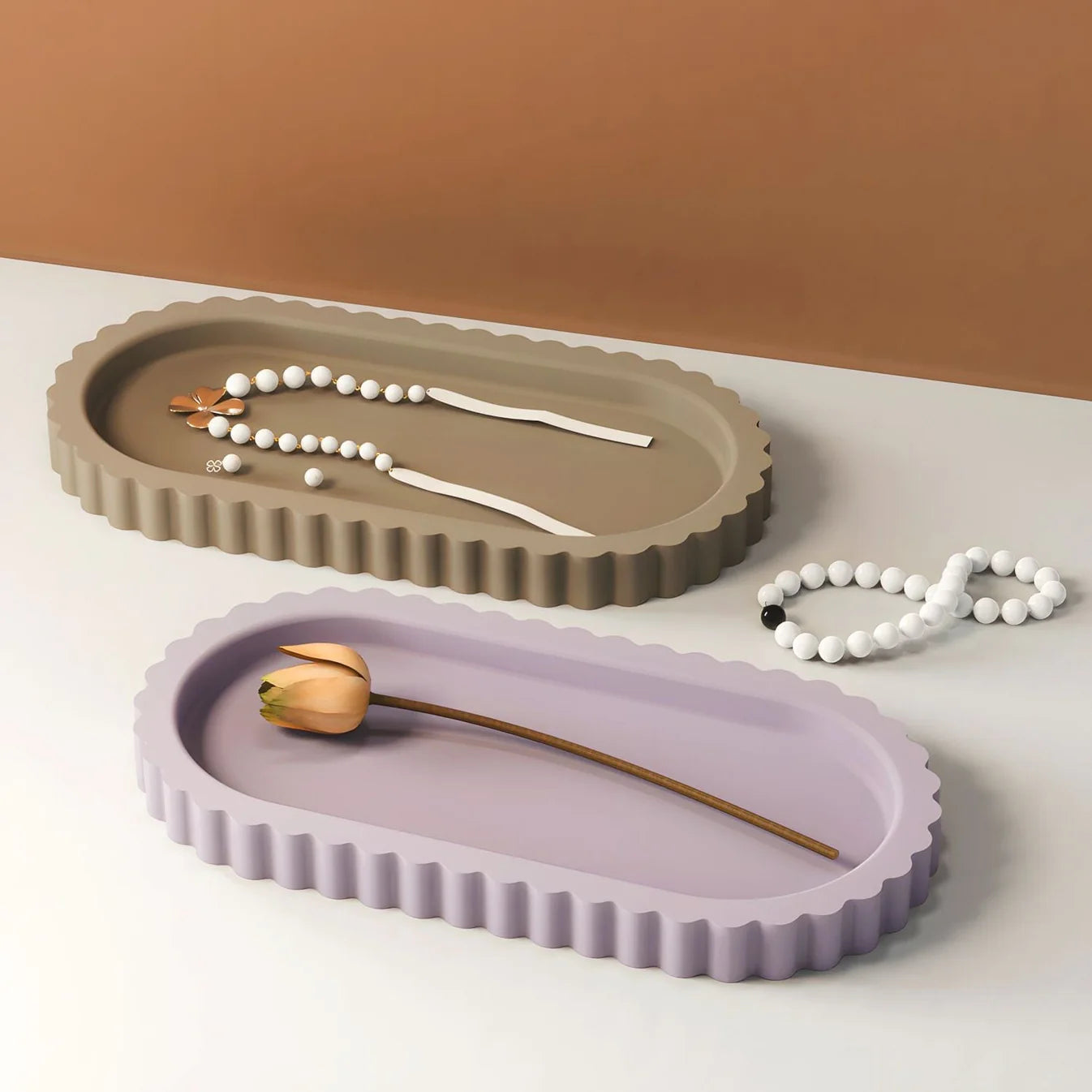 Ribbed Oval Trinket Tray Mould