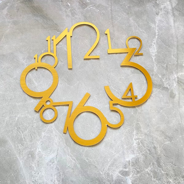 Gold number Ring with Clock base - Gold