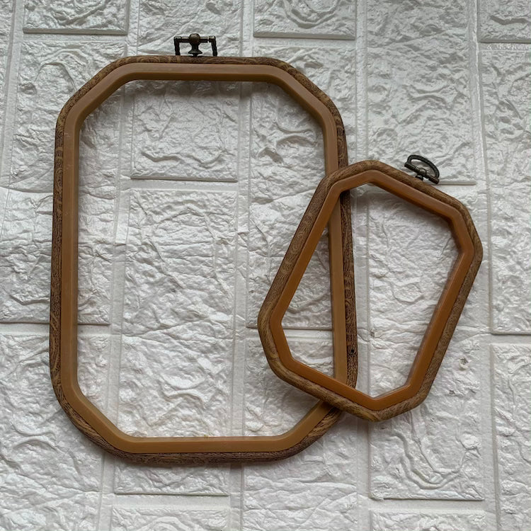 Rectangle octagon embroidery ring (Set of 2)