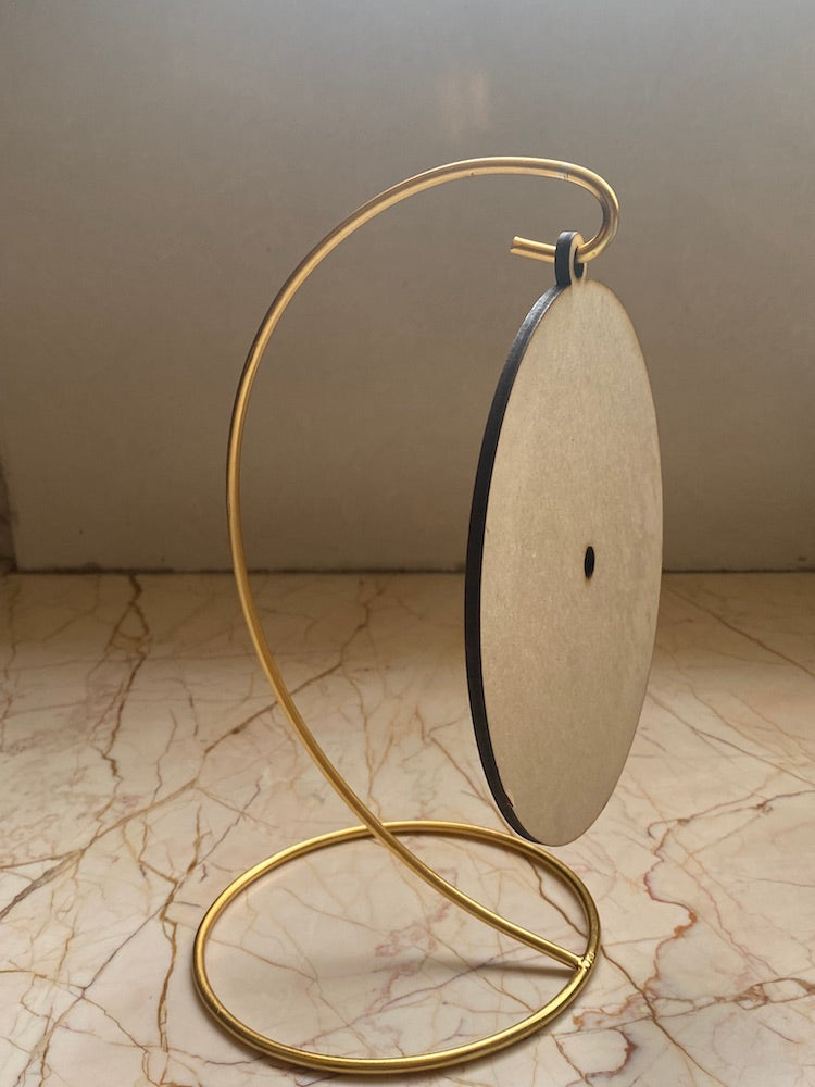 Rotating Base Bracket Clock MDF Clock Base With hanging Metal Stand