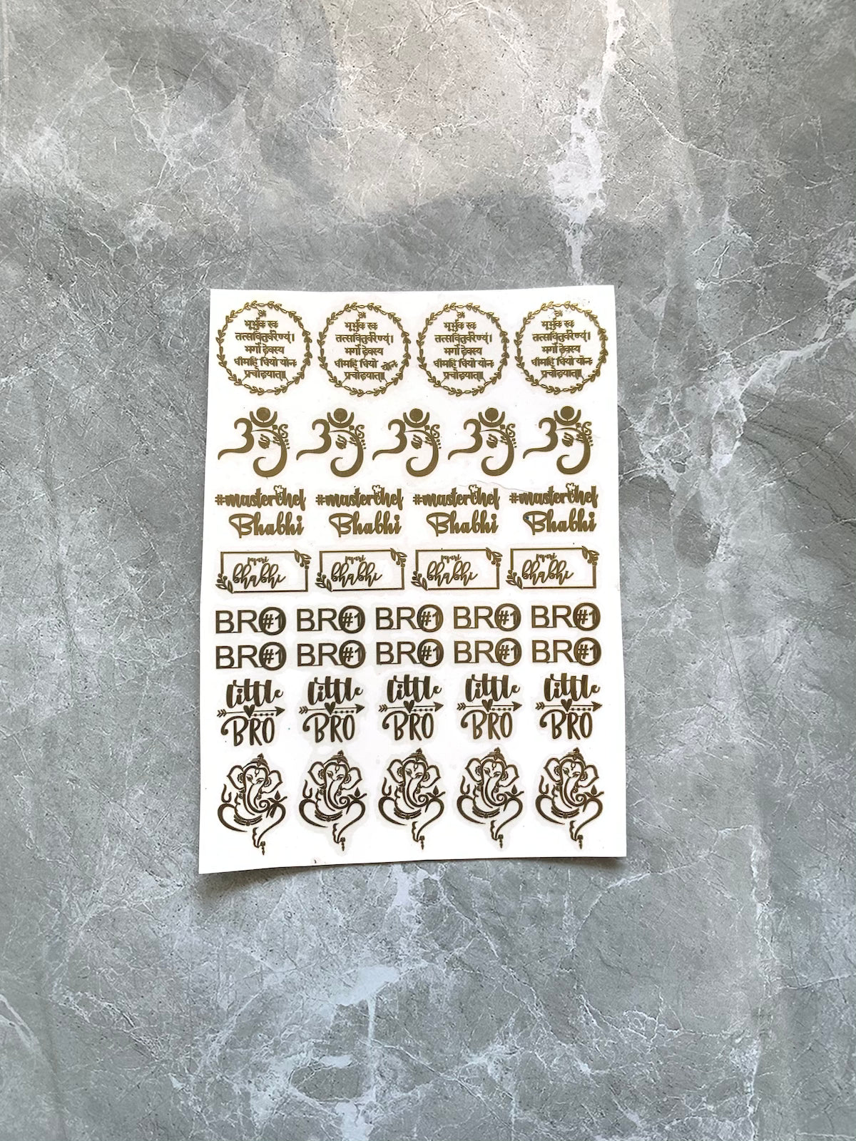 A6 Rakhi metallic sticker sheet