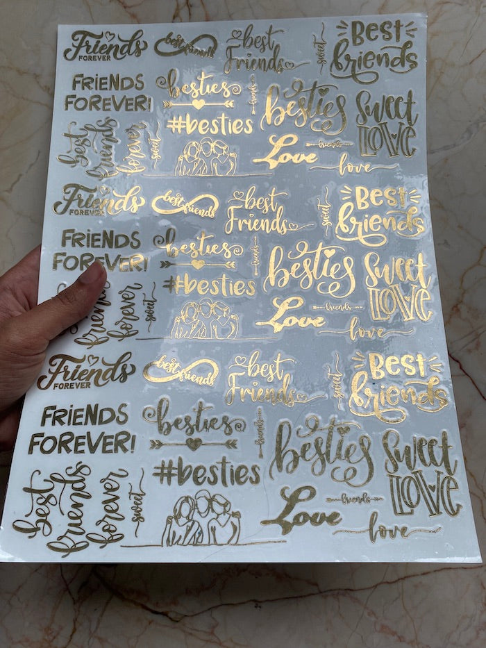 A4 Best friends Metallic Sticker Sheet